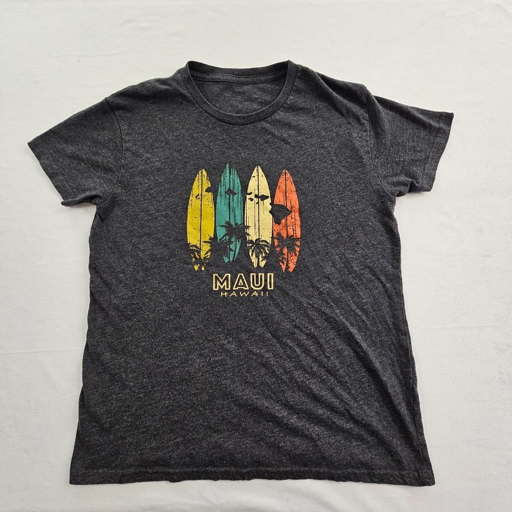 Maui Hawaii Surf Boards Gray‎ Short Sleeve T-Shirt Kids L